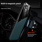 For iPhone 17th / 16th Case Leather Coated PC+TPU Phone Back Cover