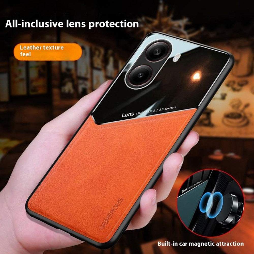 For Xiaomi Redmi Turbo 4 5G Case Leather Coated PC + TPU Phone Back Cover