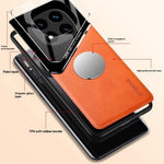For Xiaomi Redmi Note 14 Pro 4G Case Leather Coated PC + TPU Phone Back Cover
