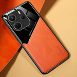 For Xiaomi Redmi Note 14 4G (163.25mm) Case Leather Coated PC + TPU Phone Back Cover