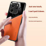 For Xiaomi Redmi Note 14 4G (163.25mm) Case Leather Coated PC + TPU Phone Back Cover