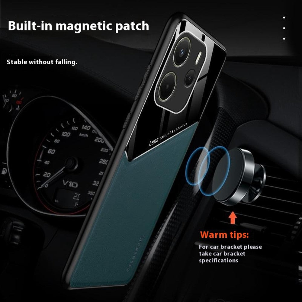 For Xiaomi Redmi Note 14 4G (163.25mm) Case Leather Coated PC + TPU Phone Back Cover