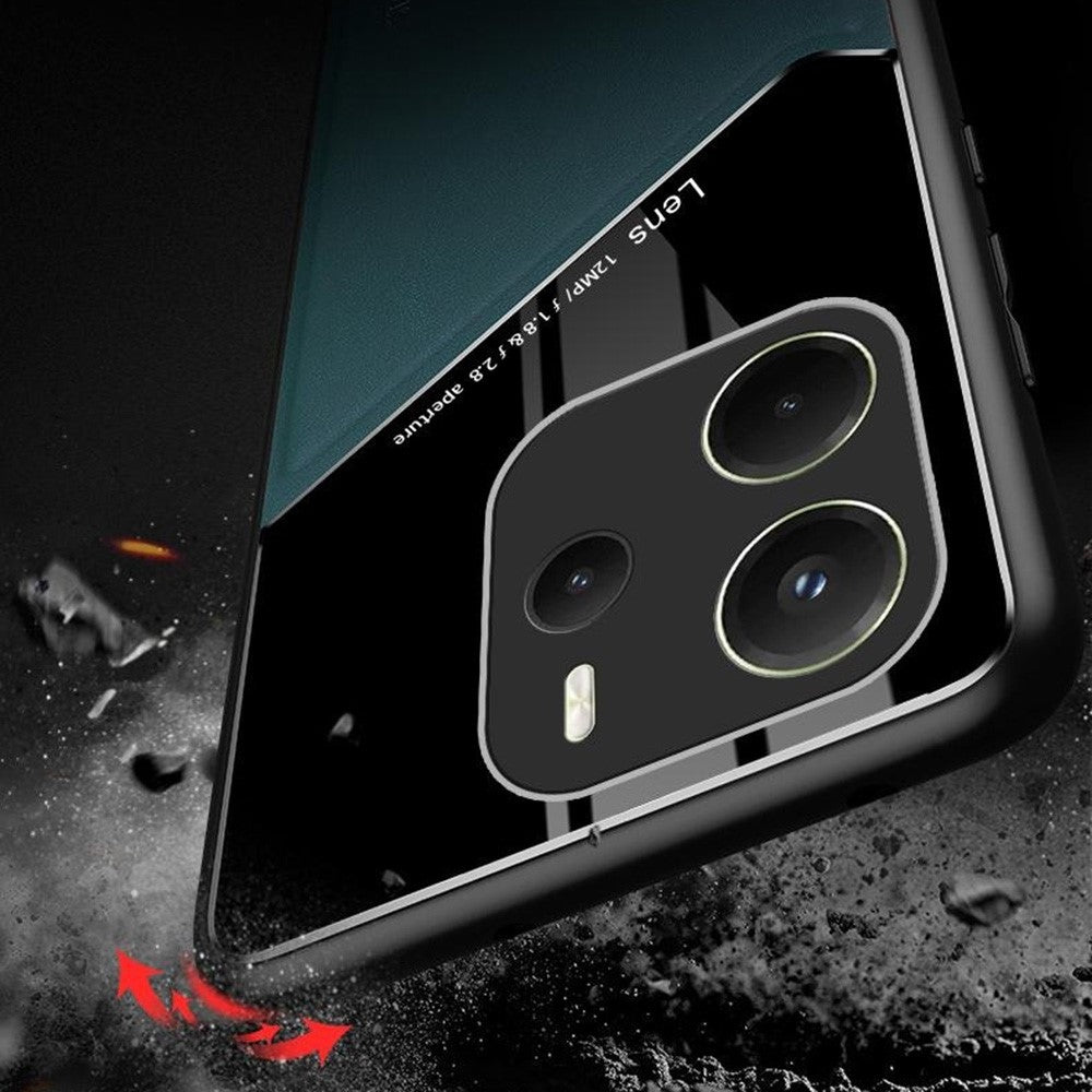 For Xiaomi Redmi Note 14 4G (163.25mm) Case Leather Coated PC + TPU Phone Back Cover