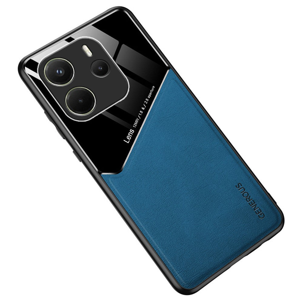 For Xiaomi Redmi Note 14 4G (163.25mm) Case Leather Coated PC + TPU Phone Back Cover