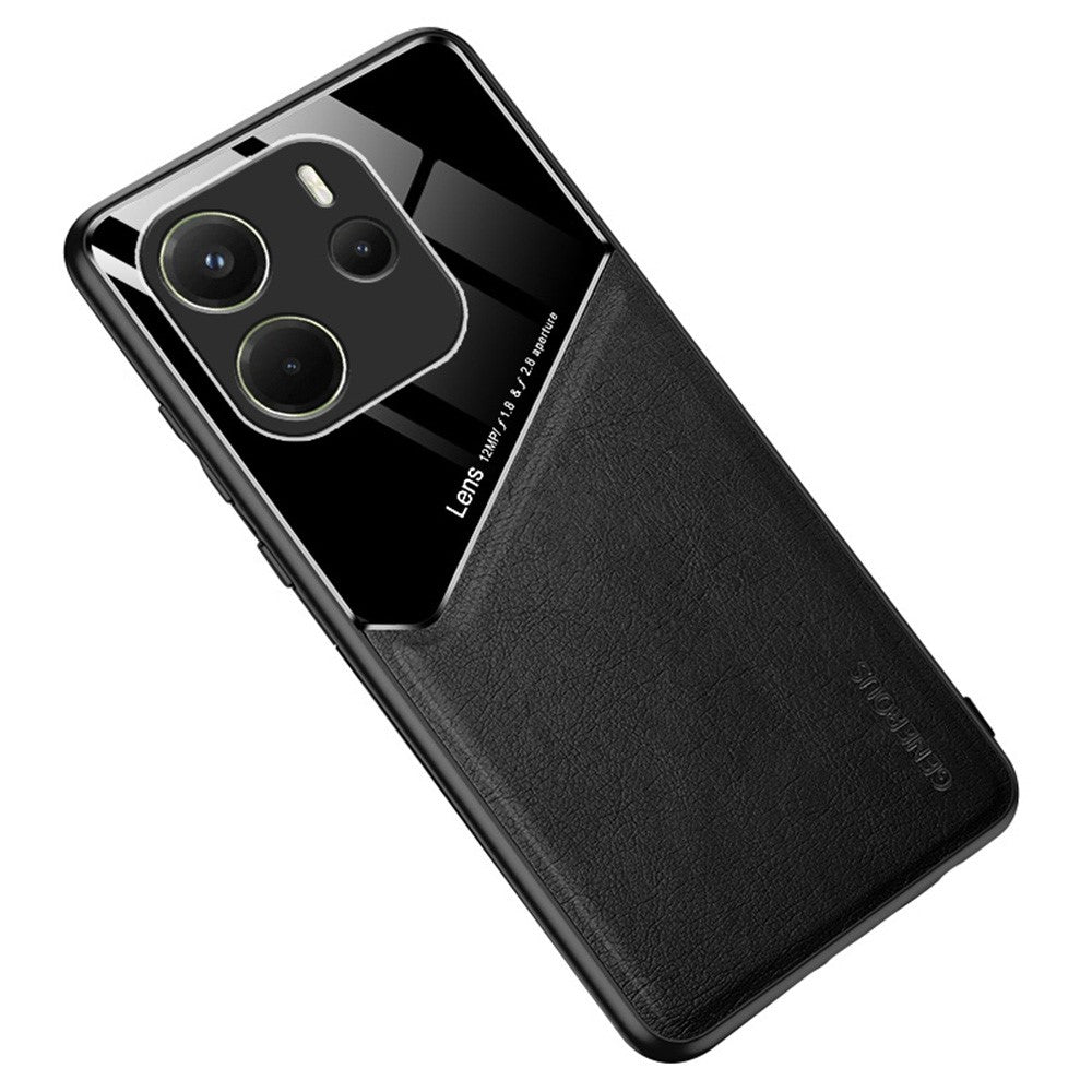 For Xiaomi Redmi Note 14 4G (163.25mm) Case Leather Coated PC + TPU Phone Back Cover
