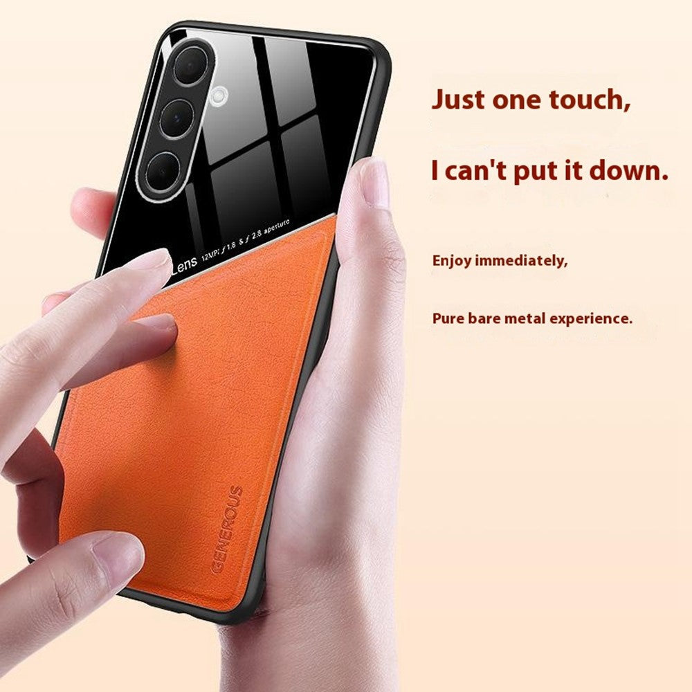 For Samsung Galaxy A56 5G Case Leather Coated PC + TPU Phone Back Cover