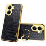 For Xiaomi Redmi Turbo 4 5G Case TPU + PU Kickstand Phone Cover Crocodile Texture Electroplating