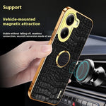 For Xiaomi Redmi Turbo 4 5G Case TPU + PU Kickstand Phone Cover Crocodile Texture Electroplating