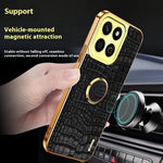 Til Honor X7c 5G / X7c 4G / 200 Smart 5G Etui TPU + PU Stander Telefoncover Krokodille Tekstur Galvanisering