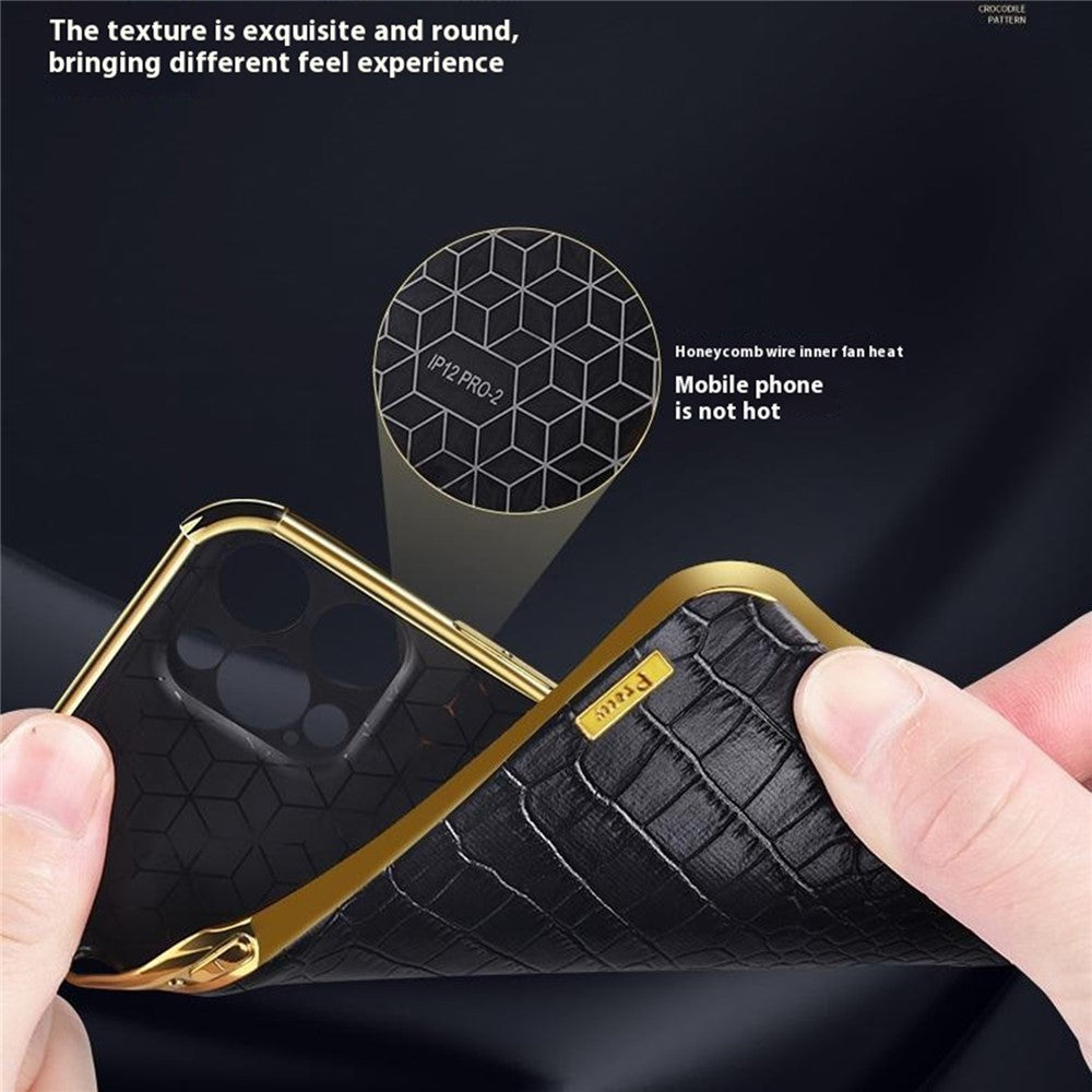 Til Honor X7c 5G / X7c 4G / 200 Smart 5G Etui TPU + PU Stander Telefoncover Krokodille Tekstur Galvanisering