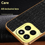 Til Honor X7c 5G / X7c 4G / 200 Smart 5G Etui TPU + PU Stander Telefoncover Krokodille Tekstur Galvanisering
