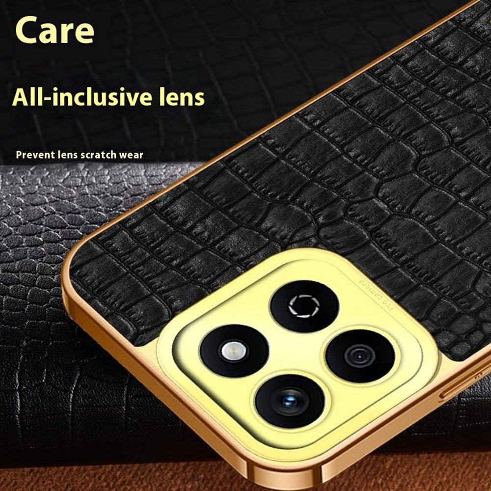 Til Honor X7c 5G / X7c 4G / 200 Smart 5G Etui TPU + PU Stander Telefoncover Krokodille Tekstur Galvanisering