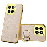 Til Honor X7c 5G / X7c 4G / 200 Smart 5G Etui TPU + PU Stander Telefoncover Krokodille Tekstur Galvanisering