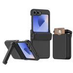For Samsung Galaxy Z Flip7 FE 5G / Z Flip6 5G Case Spring Hinge Kickstand PC Folding Phone Cover with Card Slot