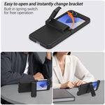For Samsung Galaxy Z Flip7 FE 5G / Z Flip6 5G Case Spring Hinge Kickstand PC Folding Phone Cover with Card Slot