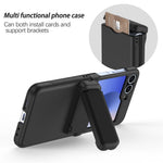 For Samsung Galaxy Z Flip7 FE 5G / Z Flip6 5G Case Spring Hinge Kickstand PC Folding Phone Cover with Card Slot