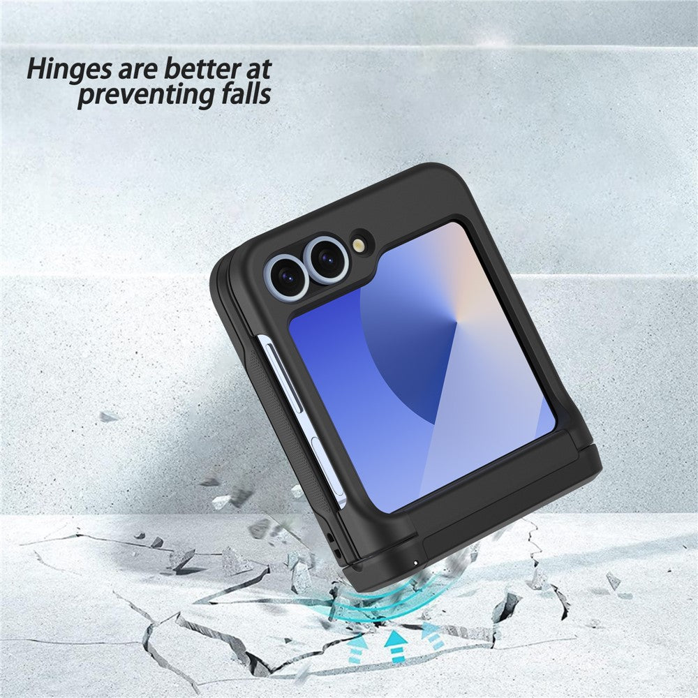 For Samsung Galaxy Z Flip7 FE 5G / Z Flip6 5G Case Spring Hinge Kickstand PC Folding Phone Cover with Card Slot