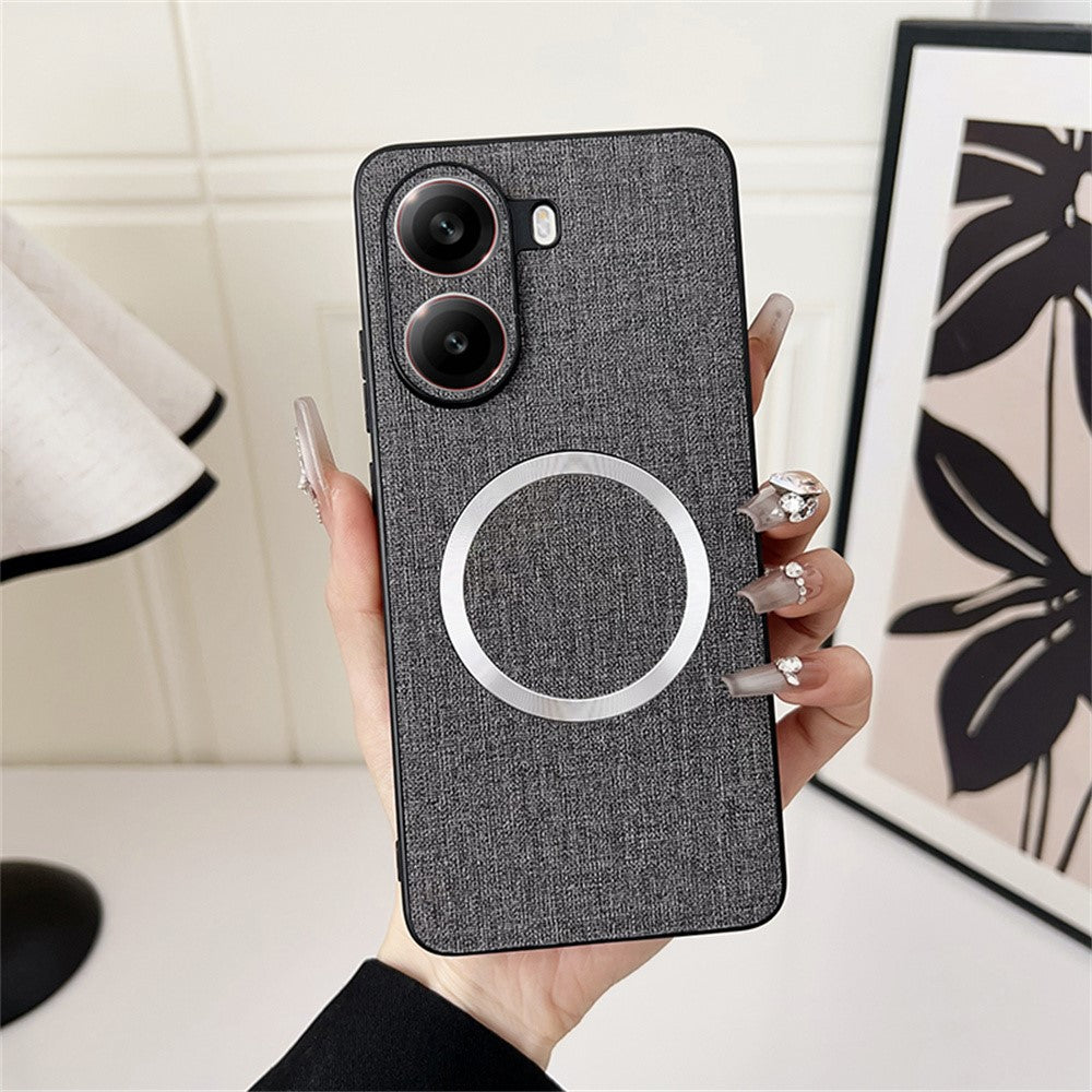 For Xiaomi Poco X7 Pro 5G Magnetic Case Drop-Proof TPU + Cloth Back Phone Cover