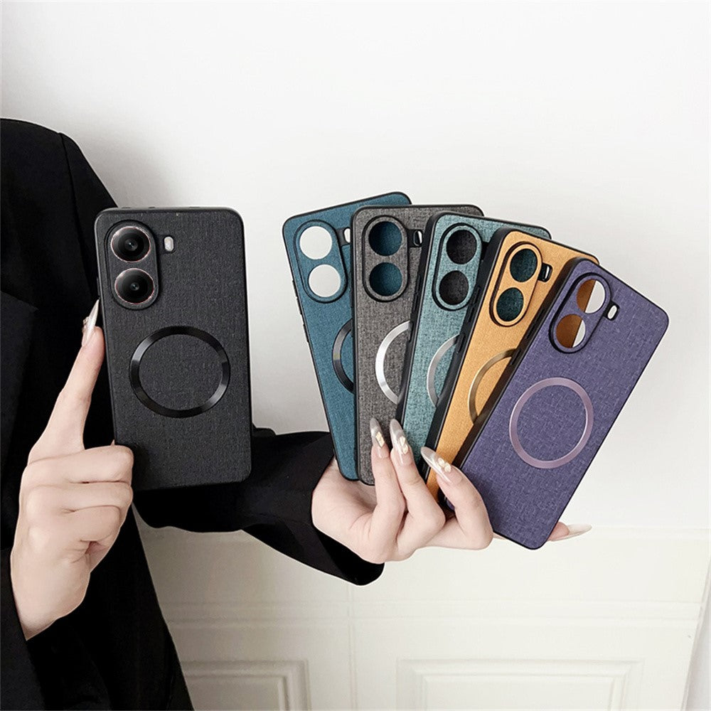 For Xiaomi Poco X7 Pro 5G Magnetic Case Drop-Proof TPU + Cloth Back Phone Cover