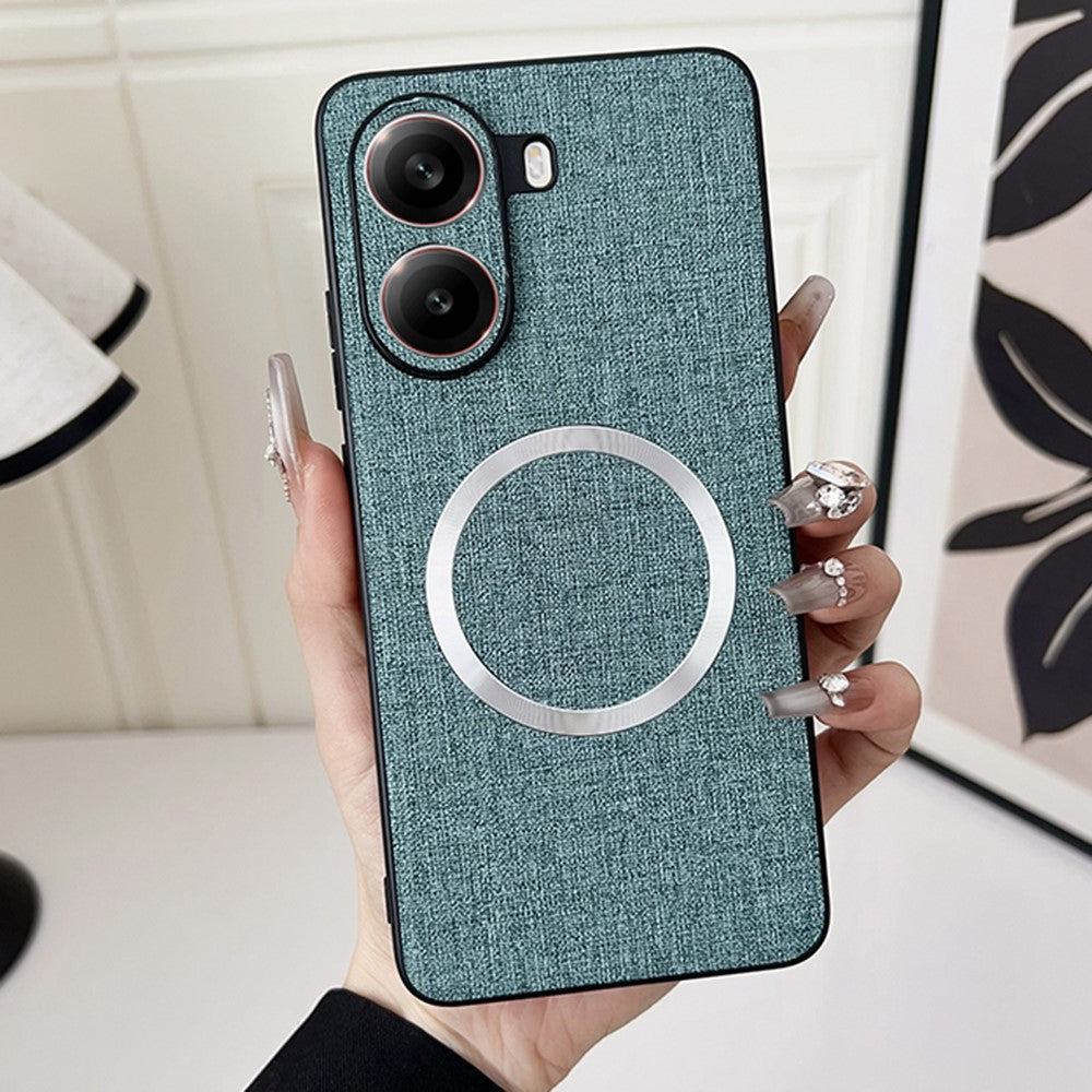 For Xiaomi Poco X7 Pro 5G Magnetic Case Drop-Proof TPU + Cloth Back Phone Cover