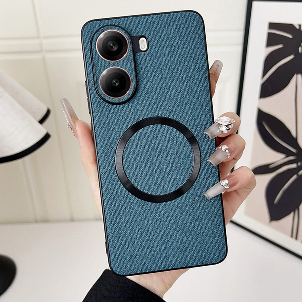 For Xiaomi Poco X7 Pro 5G Magnetic Case Drop-Proof TPU + Cloth Back Phone Cover