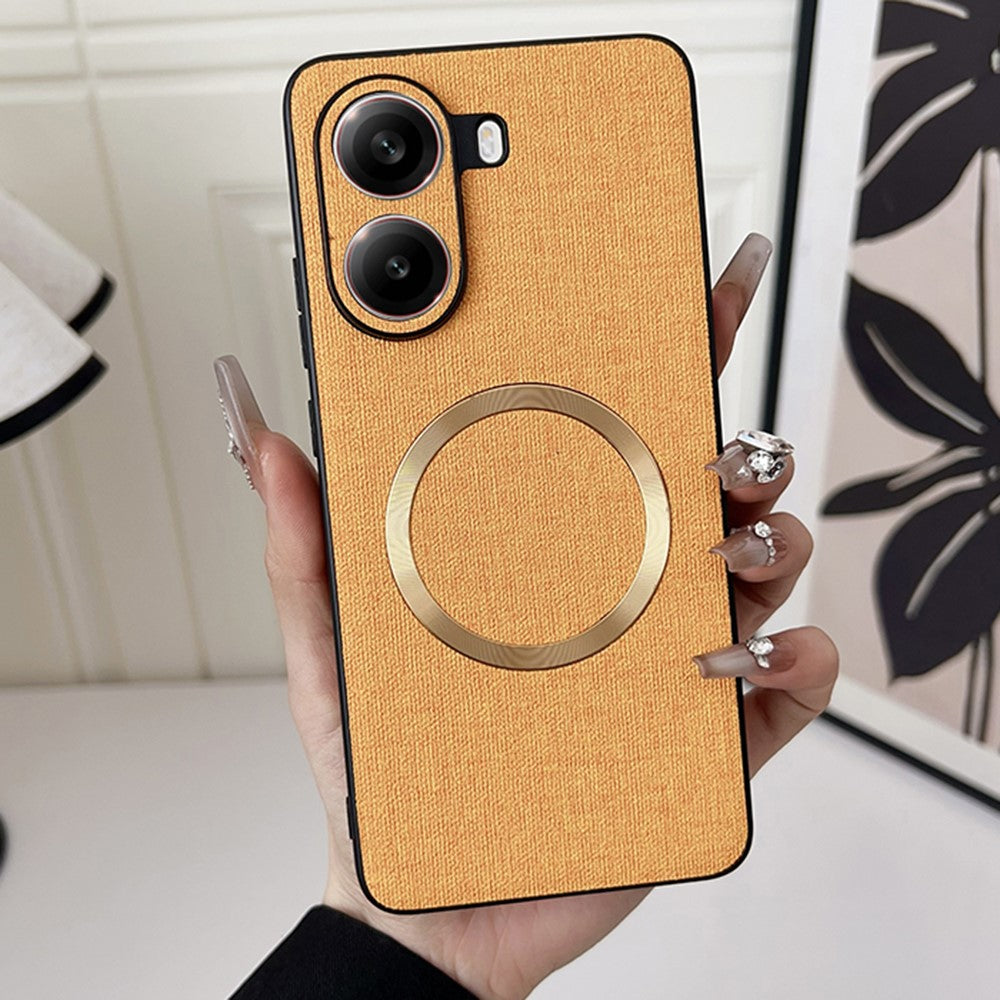 For Xiaomi Poco X7 Pro 5G Magnetic Case Drop-Proof TPU + Cloth Back Phone Cover