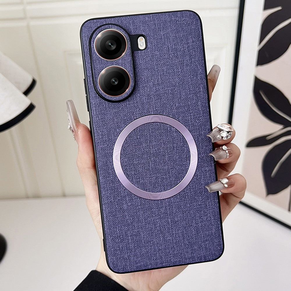 For Xiaomi Poco X7 Pro 5G Magnetic Case Drop-Proof TPU + Cloth Back Phone Cover