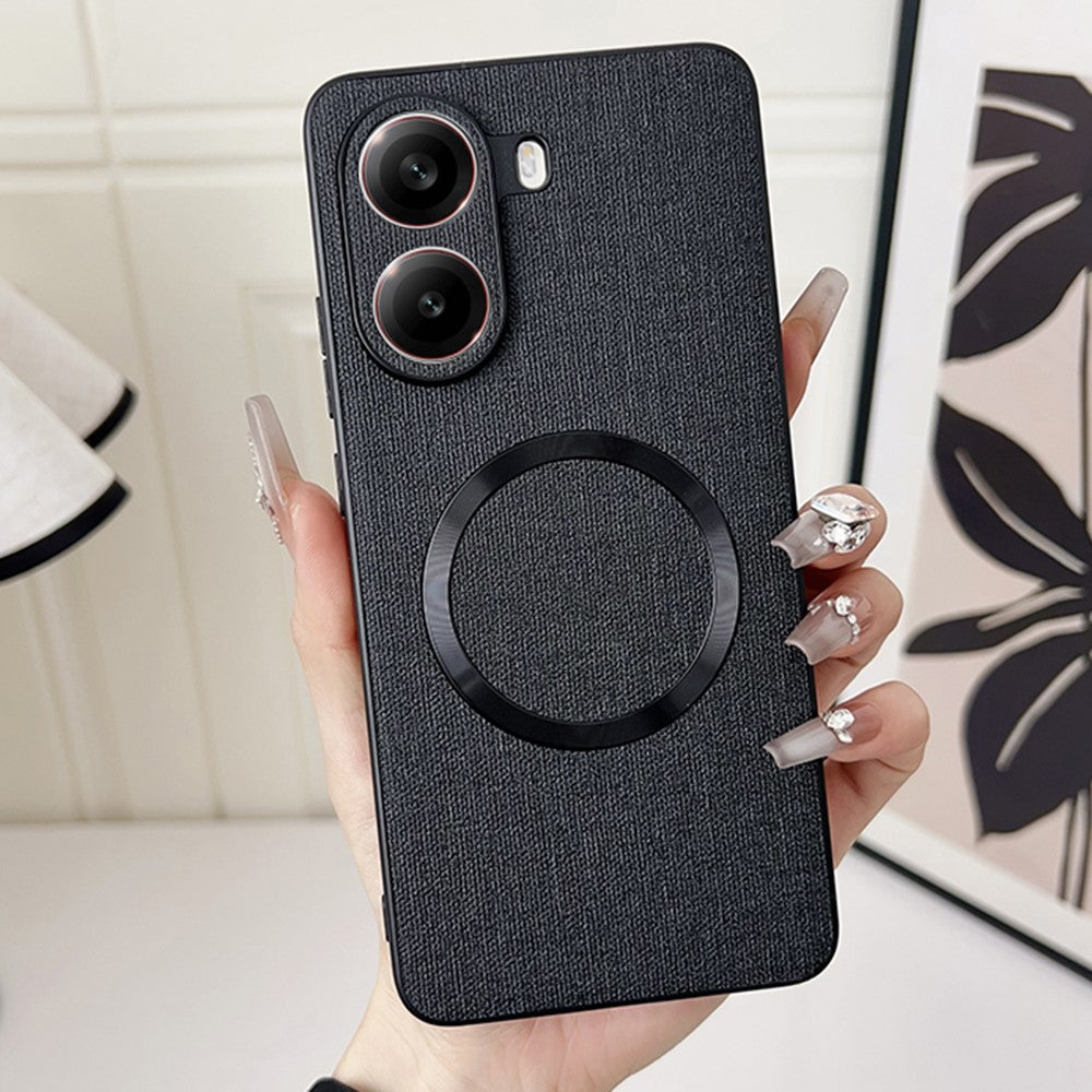 For Xiaomi Poco X7 Pro 5G Magnetic Case Drop-Proof TPU + Cloth Back Phone Cover