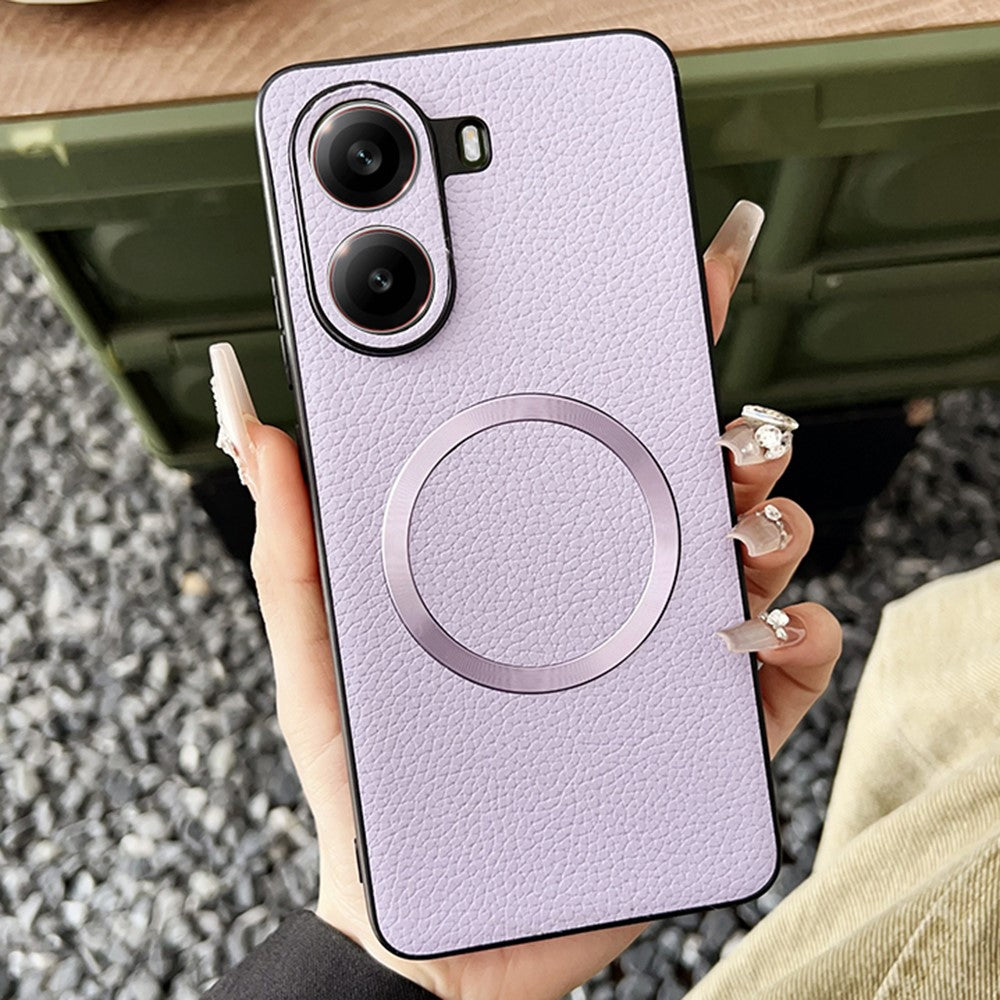 For Xiaomi Poco X7 Pro 5G Magnetic Case Litchi Texture PU Leather + TPU Phone Back Cover