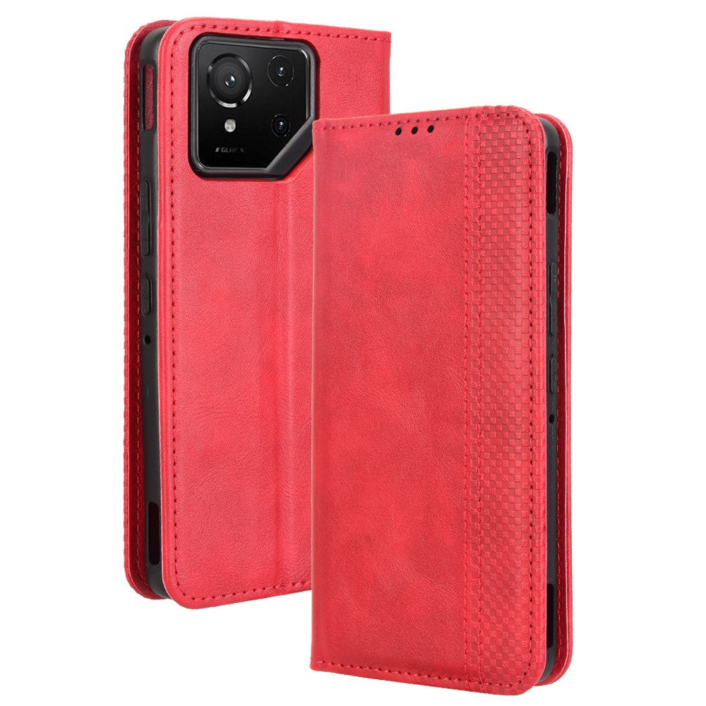 For Asus ROG Phone 9 5G / Phone 9 Pro 5G Case Wallet Stand Retro Texture Leather Phone Cover