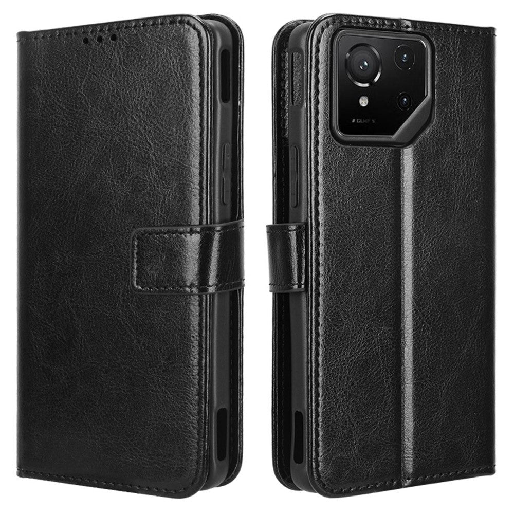 For Asus ROG Phone 9 5G / Phone 9 Pro 5G Case Crazy Horse Texture PU Leather Phone Wallet Cover