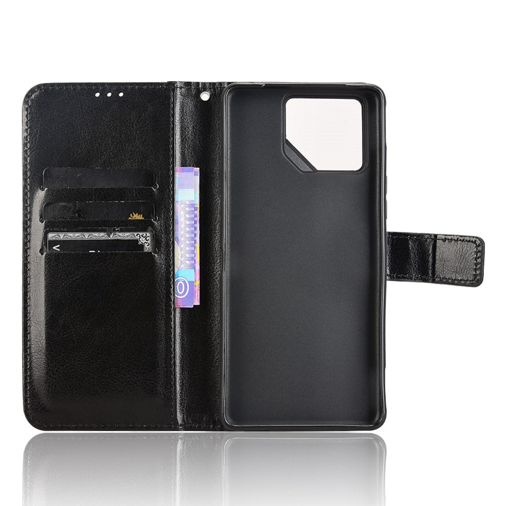 For Asus ROG Phone 9 5G / Phone 9 Pro 5G Case Crazy Horse Texture PU Leather Phone Wallet Cover