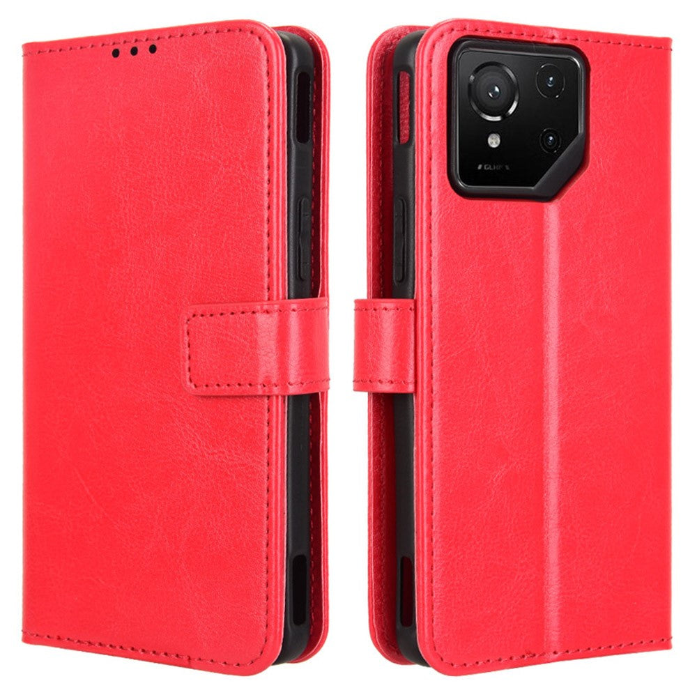 For Asus ROG Phone 9 5G / Phone 9 Pro 5G Case Crazy Horse Texture PU Leather Phone Wallet Cover