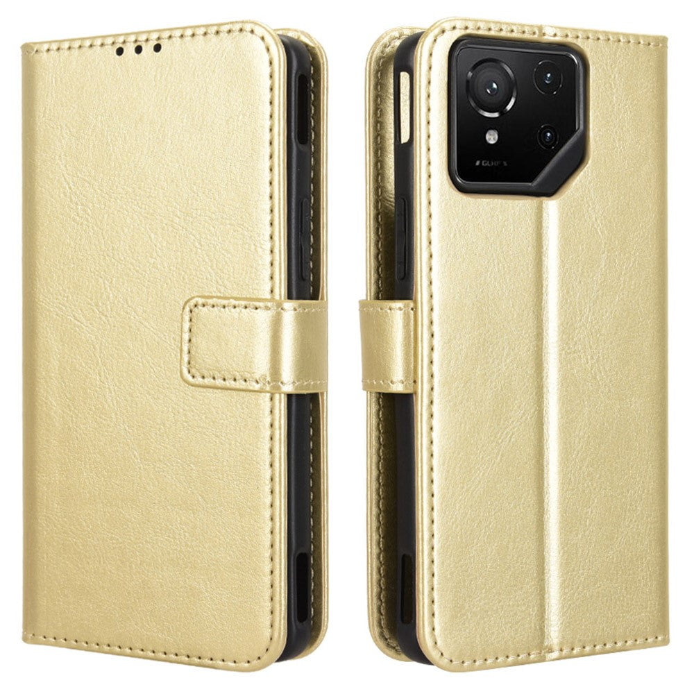 For Asus ROG Phone 9 5G / Phone 9 Pro 5G Case Crazy Horse Texture PU Leather Phone Wallet Cover