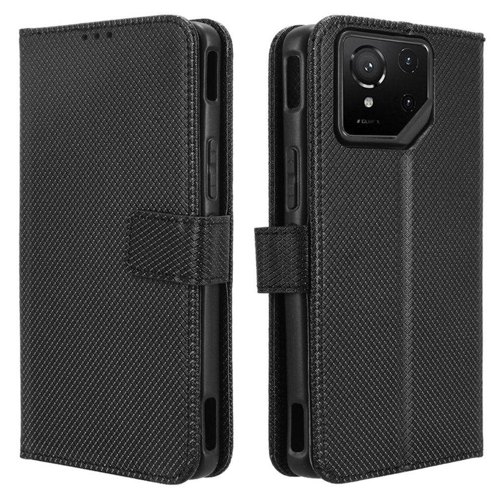 Til Asus ROG Phone 9 5G / Phone 9 Pro 5G Etui PU Læder Diamanttekstur Pung Telefoncover