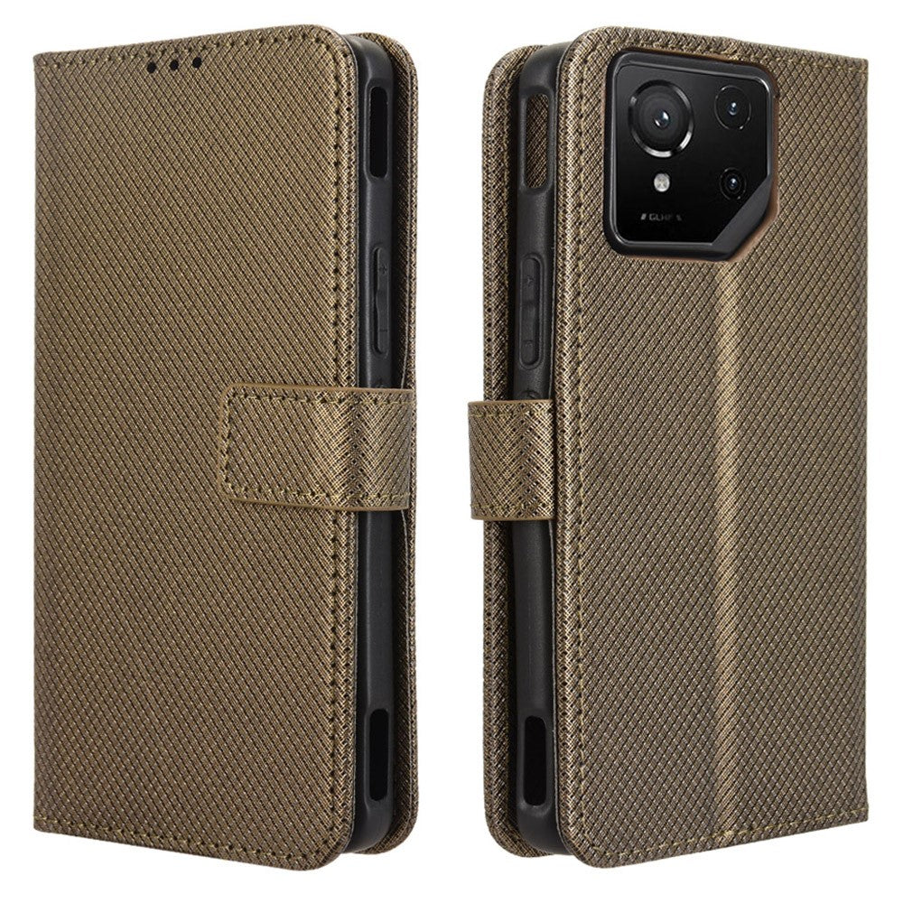 Til Asus ROG Phone 9 5G / Phone 9 Pro 5G Etui PU Læder Diamanttekstur Pung Telefoncover