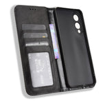 For Samsung Galaxy S25 Edge Case Wallet Stand Retro Texture Leather Phone Cover