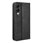 For Samsung Galaxy S25 Edge Case Wallet Stand Retro Texture Leather Phone Cover
