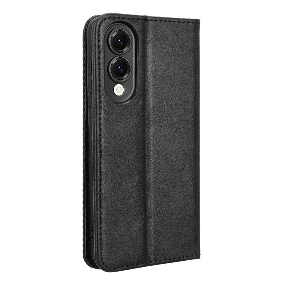 For Samsung Galaxy S25 Edge Case Wallet Stand Retro Texture Leather Phone Cover