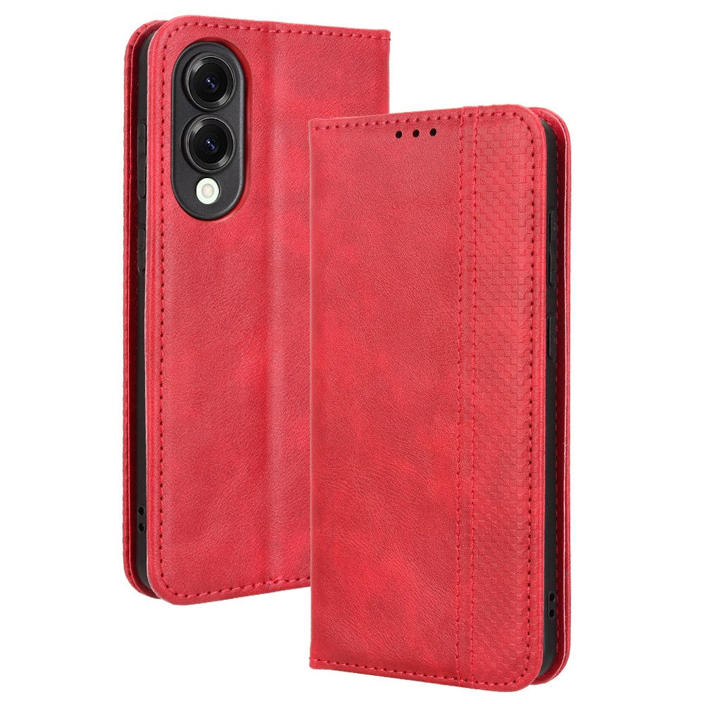 For Samsung Galaxy S25 Edge Case Wallet Stand Retro Texture Leather Phone Cover