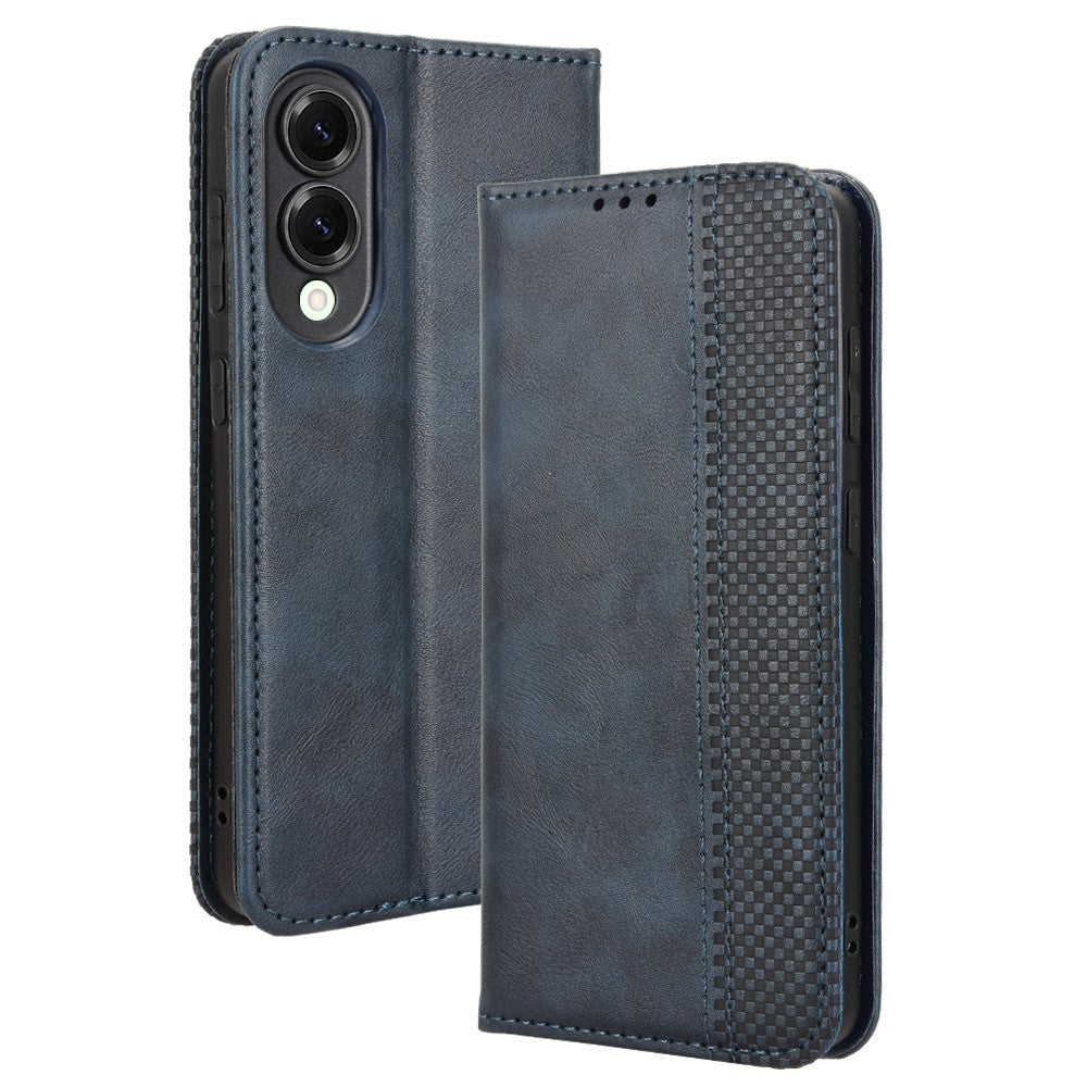 For Samsung Galaxy S25 Edge Case Wallet Stand Retro Texture Leather Phone Cover