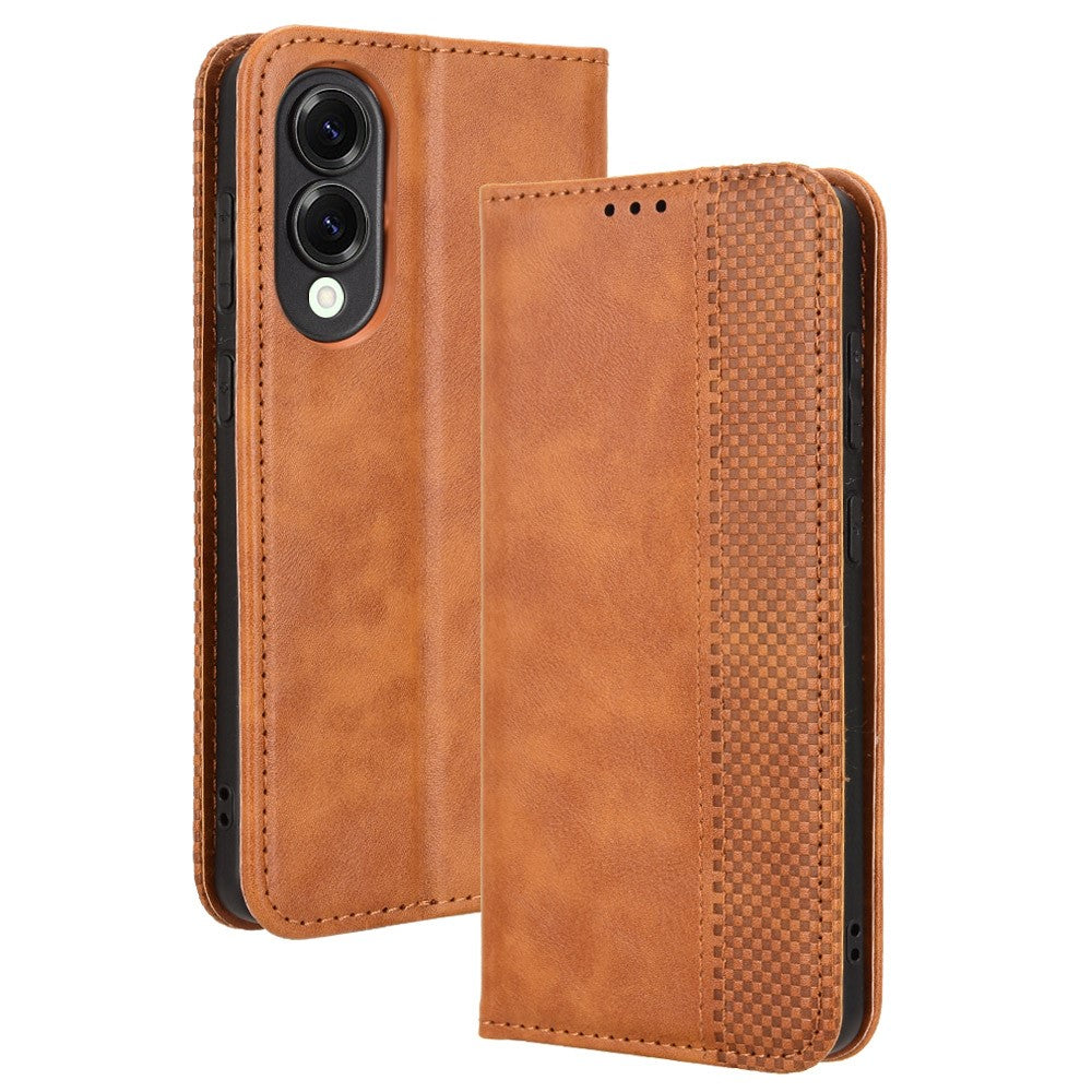 For Samsung Galaxy S25 Edge Case Wallet Stand Retro Texture Leather Phone Cover