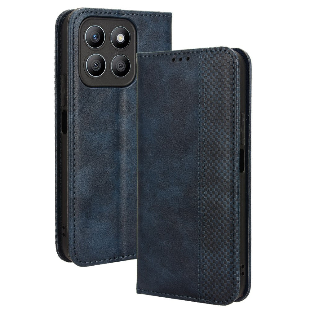 Til Honor X8c 4G Etui Pung Stativ Retro Tekstur Læder Telefoncover