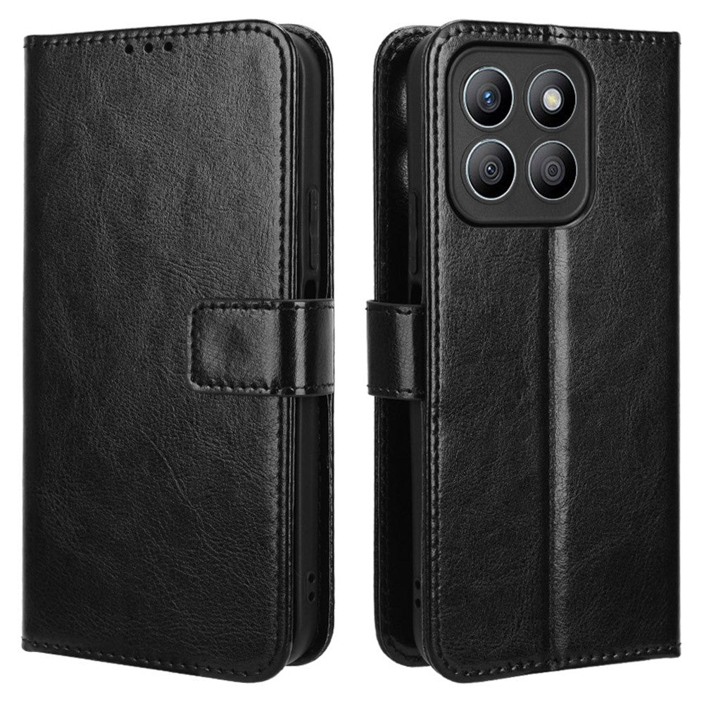 For Honor X8c 4G Case Crazy Horse Texture PU Leather Phone Wallet Cover