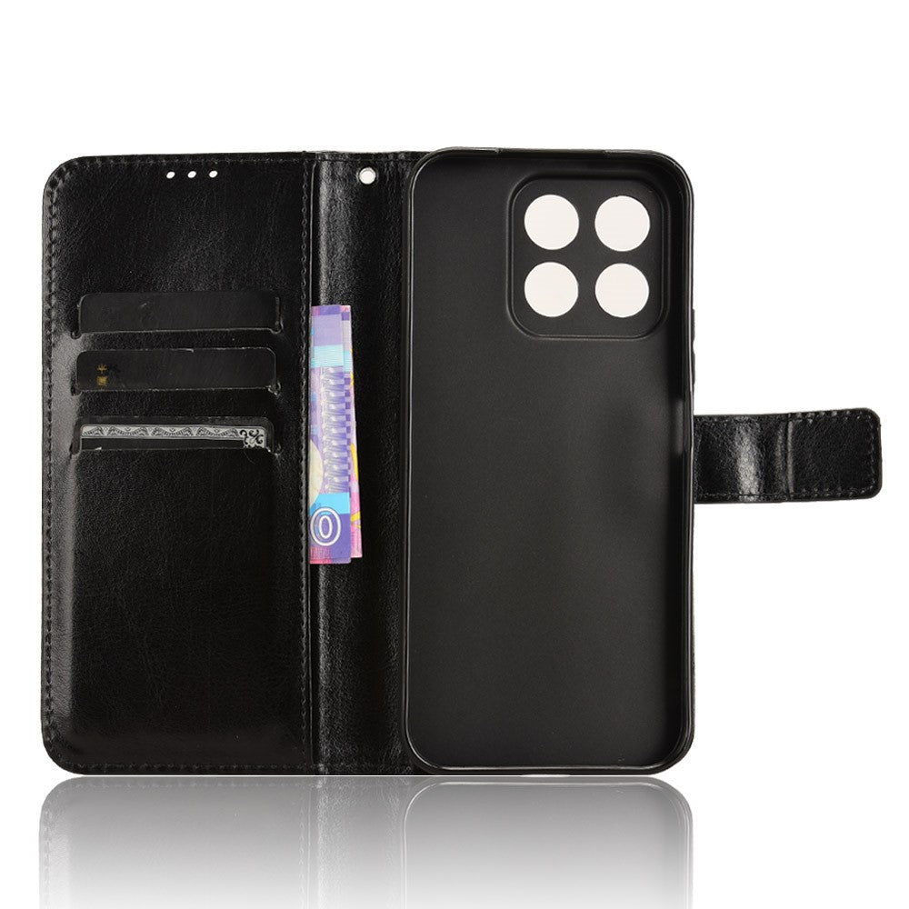 For Honor X8c 4G Case Crazy Horse Texture PU Leather Phone Wallet Cover