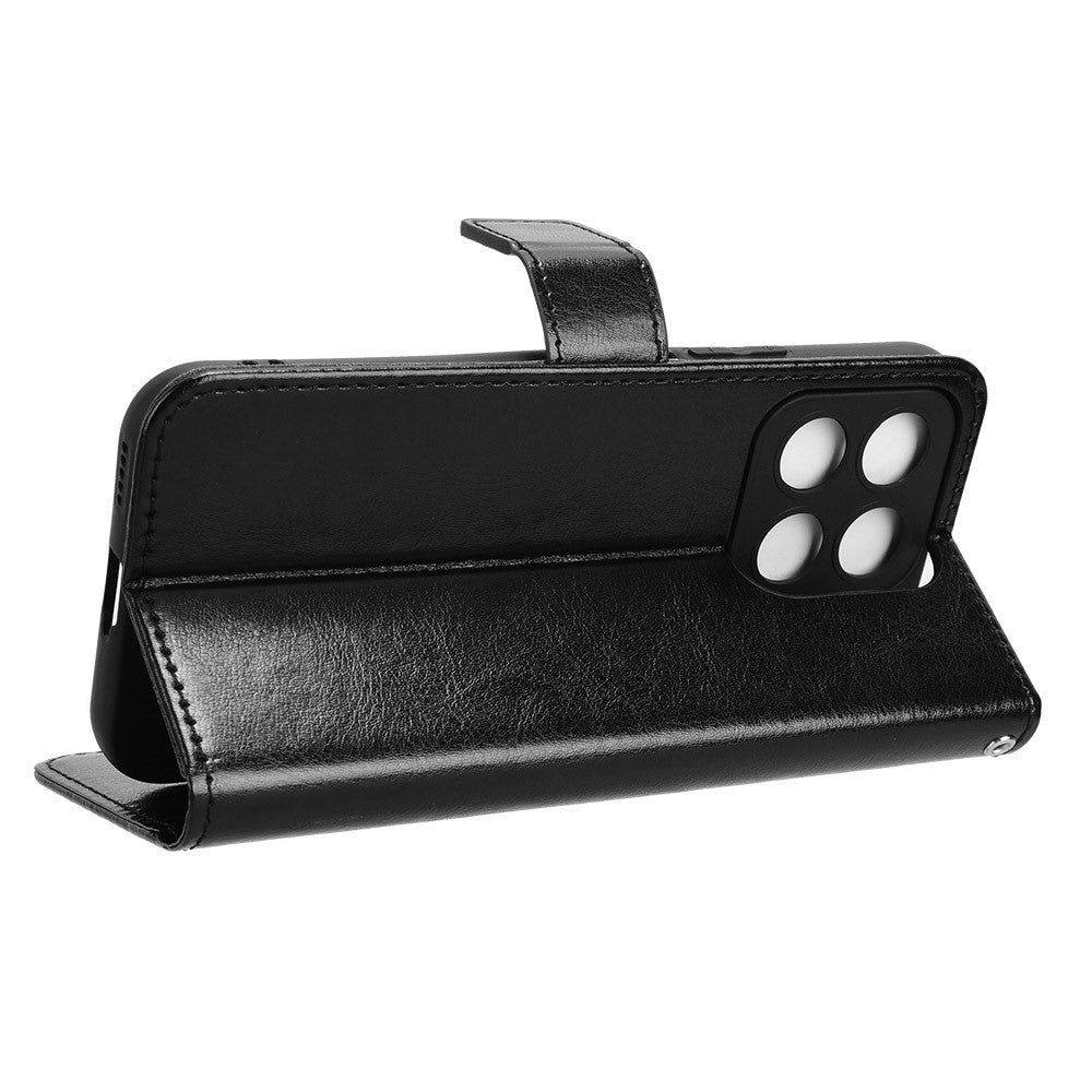 For Honor X8c 4G Case Crazy Horse Texture PU Leather Phone Wallet Cover