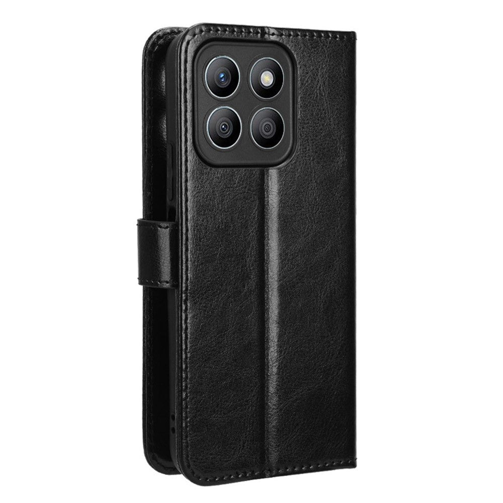 For Honor X8c 4G Case Crazy Horse Texture PU Leather Phone Wallet Cover
