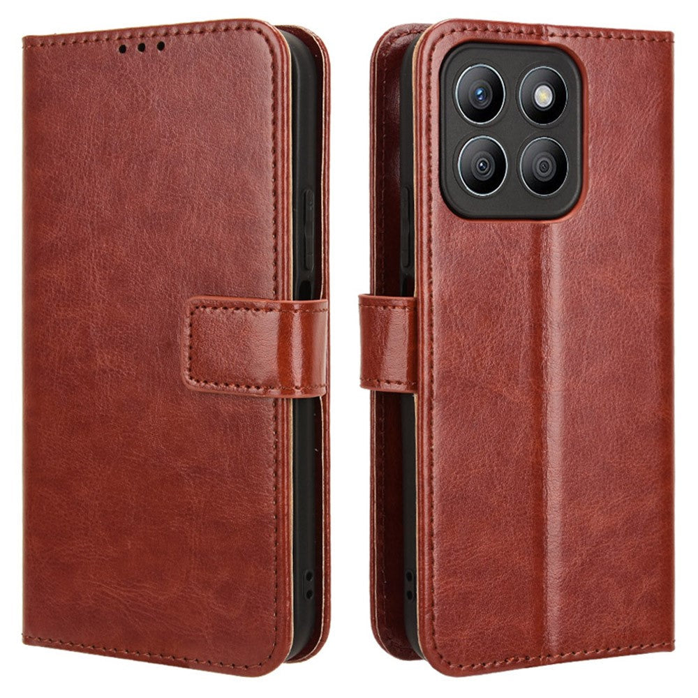 For Honor X8c 4G Case Crazy Horse Texture PU Leather Phone Wallet Cover