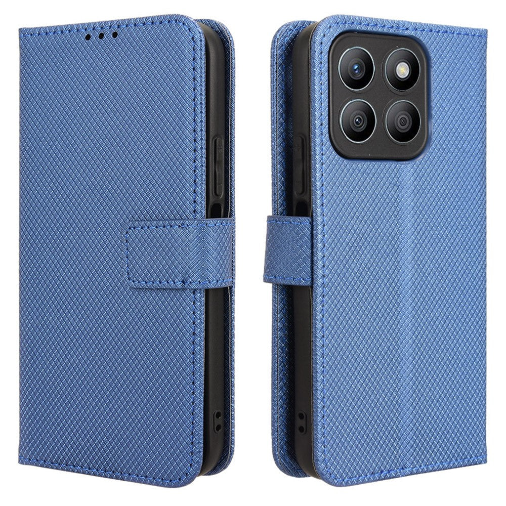 For Honor X8c 4G Etui PU Læder Diamant Tekstur Pung Telefoncover