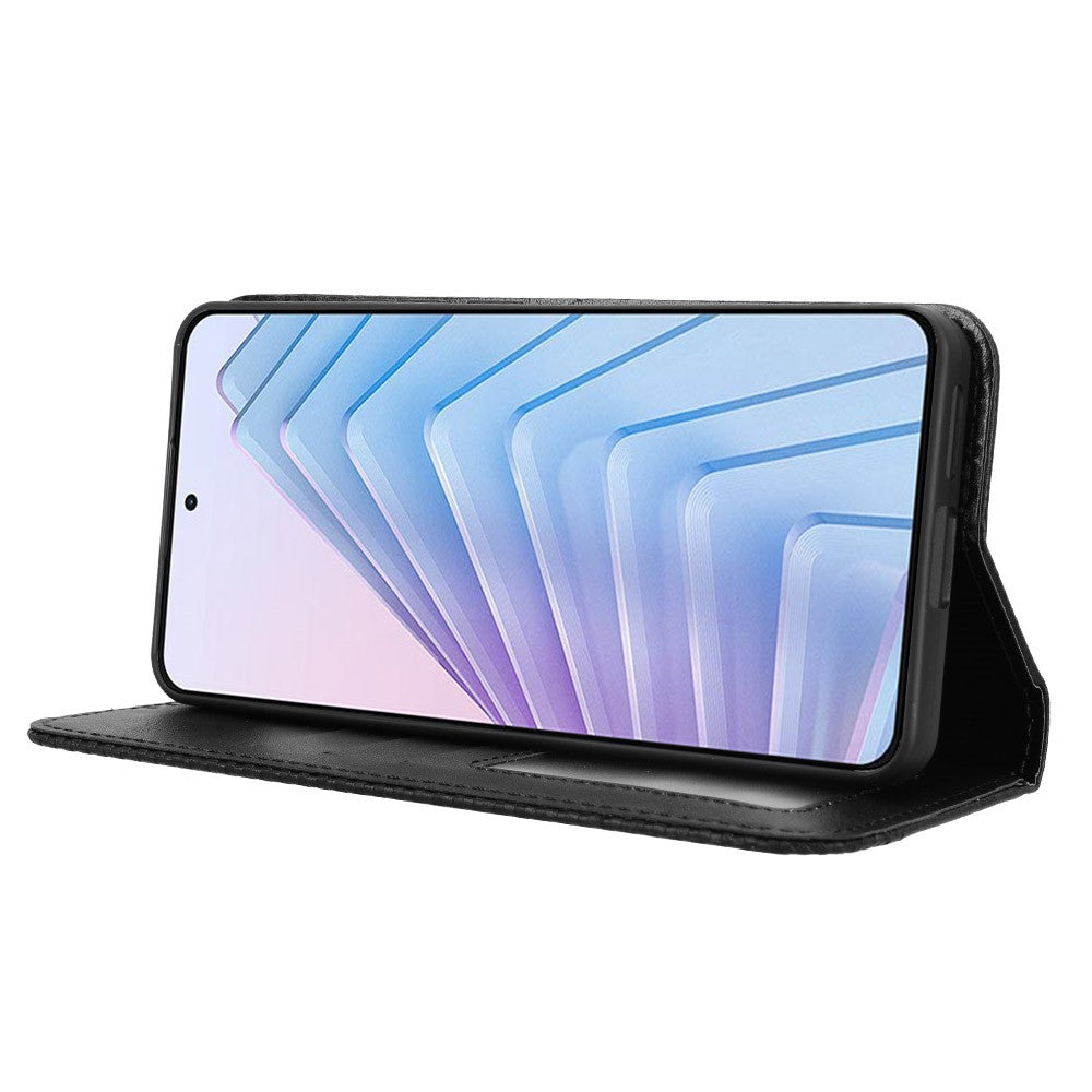 For Xiaomi Redmi Note 14 4G (164.84mm) Case Wallet Stand Retro Texture Leather Phone Cover